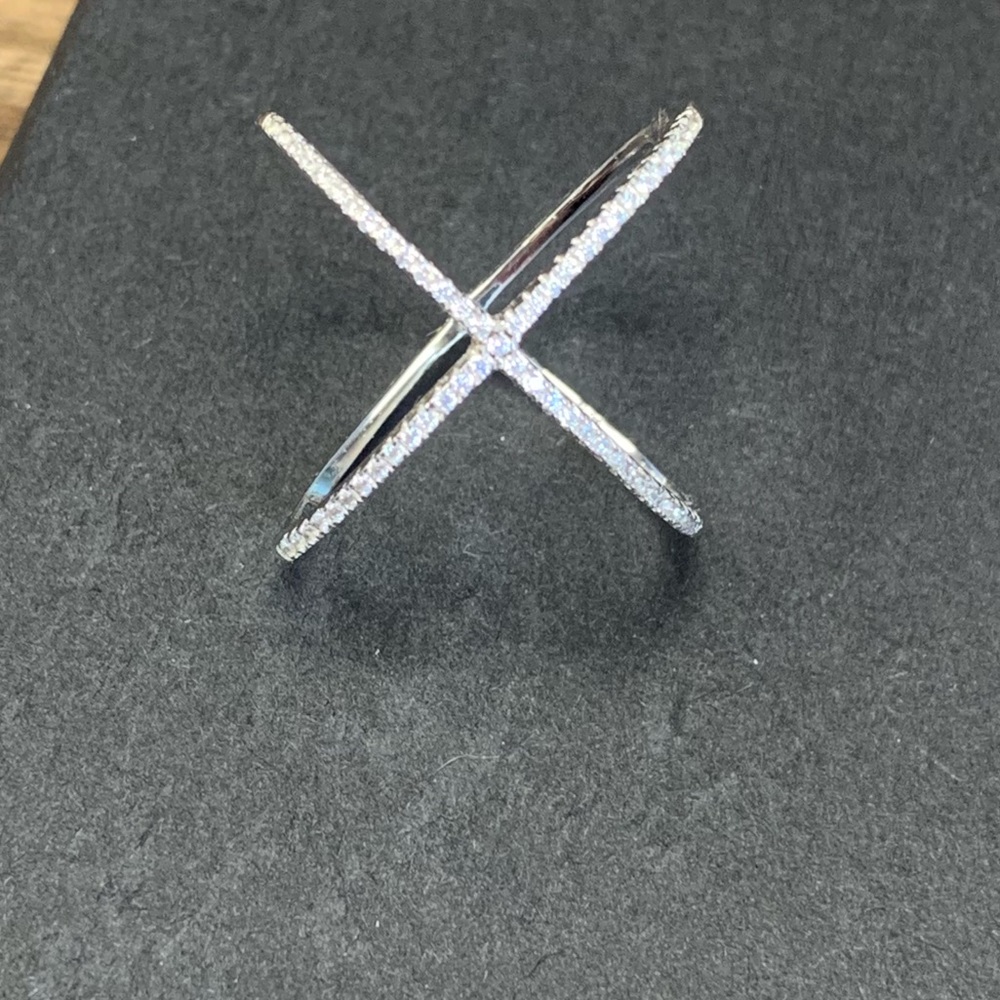 Sterling Silver Criss-Cross Ring 6